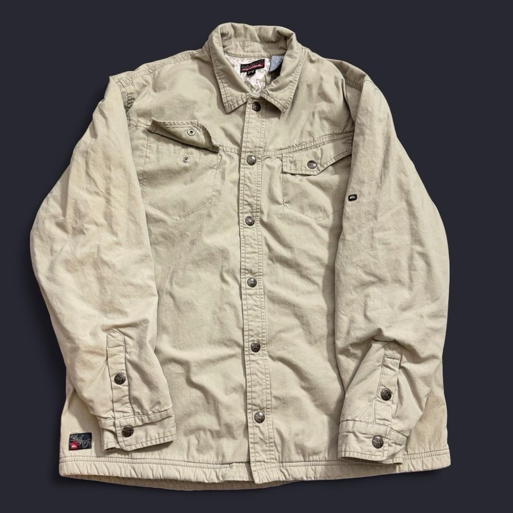Vintage Quicksilver Sherpa Lined Shacket Button Up Size XL Y2K 2000s Surf